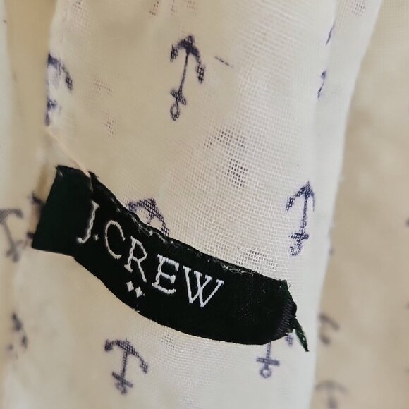 JCREW Cream Scarf with Anchor Print - Picture 2 of 3